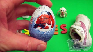 Spider Man Surprise Egg Learn A Word! Getting Dressed! Lesson 4