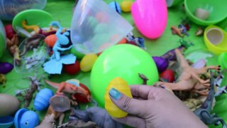 Toy dinosaurs eggs GIANT NEST for kids videos SURPRISE dinos!!