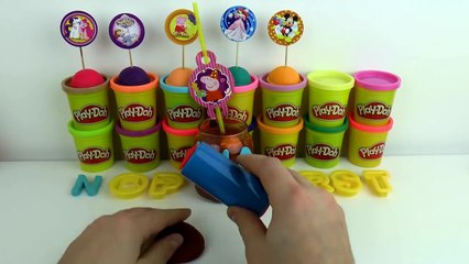 Play Doh Surprise Eggs Toys Learn Letters From N To T Disney Frozen Peppa Pig Lala Do Play
