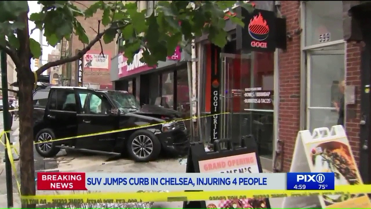 4 Injured After SUV Crashes into Building in Manhattan