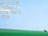 QzzieLife Soft Cotton Microfiber Pink Girls Floral Pattern 4PC Duvet Cover Set Queen Size