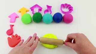 Modeling Rainbow Clay Fun Creative For Kids Making Play Doh Shapes with Cookie Cutters
