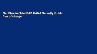 Get Ebooks Trial SAP HANA Security Guide free of charge