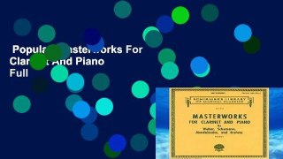 Popular  Masterworks For Clarinet And Piano  Full