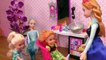 HAIRCUT ! Elsa and Anna toddlers DYE their hair at Salon Barbie is the hairstylist