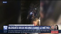 Bloqués durant 2h, des passagers quittent le métro parisien en descendant sur les voies