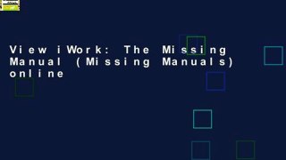 View iWork: The Missing Manual (Missing Manuals) online