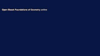 Open Ebook Foundations of Geometry online