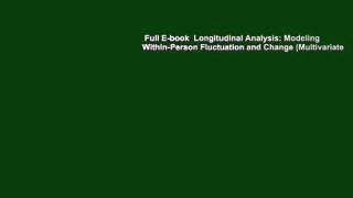 Full E-book  Longitudinal Analysis: Modeling Within-Person Fluctuation and Change (Multivariate