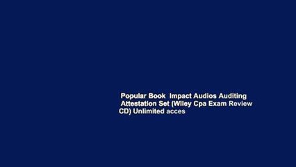 Popular Book  Impact Audios Auditing   Attestation Set (Wiley Cpa Exam Review CD) Unlimited acces