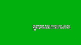 Favorit Book  Fraud Examination Updated Printing Unlimited acces Best Sellers Rank : #4