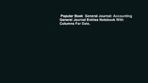 Popular Book  General Journal: Accounting General Journal Entries Notebook With Columns For Date,