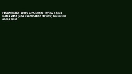Favorit Book  Wiley CPA Exam Review Focus Notes 2012 (Cpa Examination Review) Unlimited acces Best