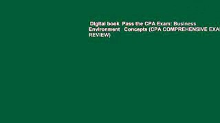 Digital book  Pass the CPA Exam: Business Environment   Concepts (CPA COMPREHENSIVE EXAM REVIEW)