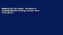 Reading Full The Theory   Principles of Creating Effective Training Courses: What To Do Before