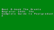Best E-book The Grants Register 2009: The Complete Guide to Postgraduate Funding Worldwide For Ipad