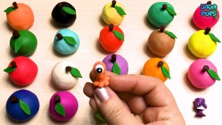 Learn Colours with Play Doh Apple|Apples Surprise Toys Stikeez|Learning Colors