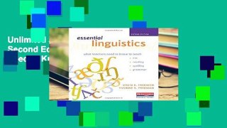 Unlimited acces Essential Linguistics, Second Edition: What Teachers Need to Know to Teach Esl,