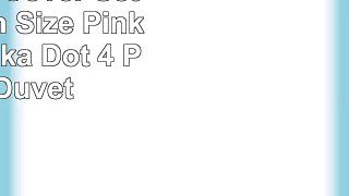 MiZone Reagan Teen Girls Duvet Cover Set FullQueen Size  Pink Zebra Polka Dot  4 Piece