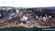 مشاهد جوية لكارثة الحرائق في اليونان