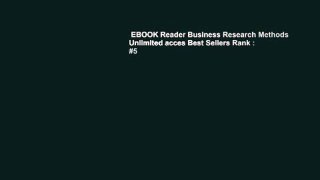 EBOOK Reader Business Research Methods Unlimited acces Best Sellers Rank : #5