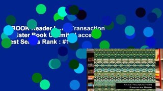 EBOOK Reader Bank Transaction Register Book Unlimited acces Best Sellers Rank : #1