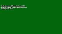 Unlimited acces Microsoft Project 2003 Creating a Basic Project Quick Reference Guide (Cheat Sheet