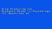 View Preparing for Graduate Study in Psychology: 101 Questions and Answers online