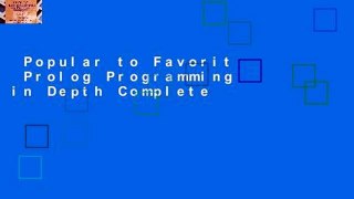 Popular to Favorit  Prolog Programming in Depth Complete