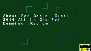 About For Books  Excel 2016 All-In-One For Dummies  Review