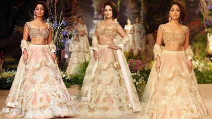 Yami Gautam's Golden Pastel Lehenga creates buzz at India Couture Fashion Week 2018। Boldsky