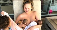 Bebeğini Emzirme Pozuyla Olay Olan Seksi Yıldız Chrissy Teigen, Üstsüz Fotoğrafıyla Yürek Hoplattı