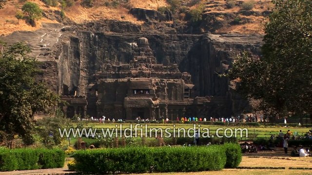 Ancient Ellora caves - heritage site of India