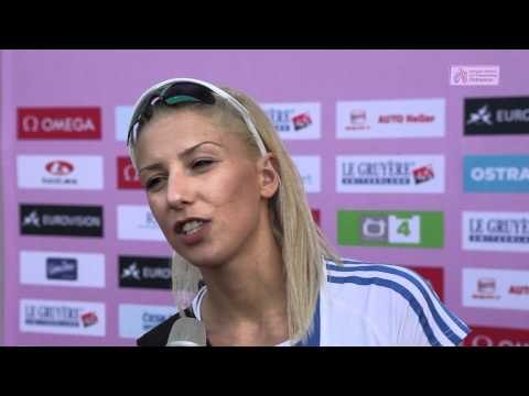 Paraskeví Papahrístou (GRE), Triple Jump Women - flash interview (ECH U23 Ostrava 2011)