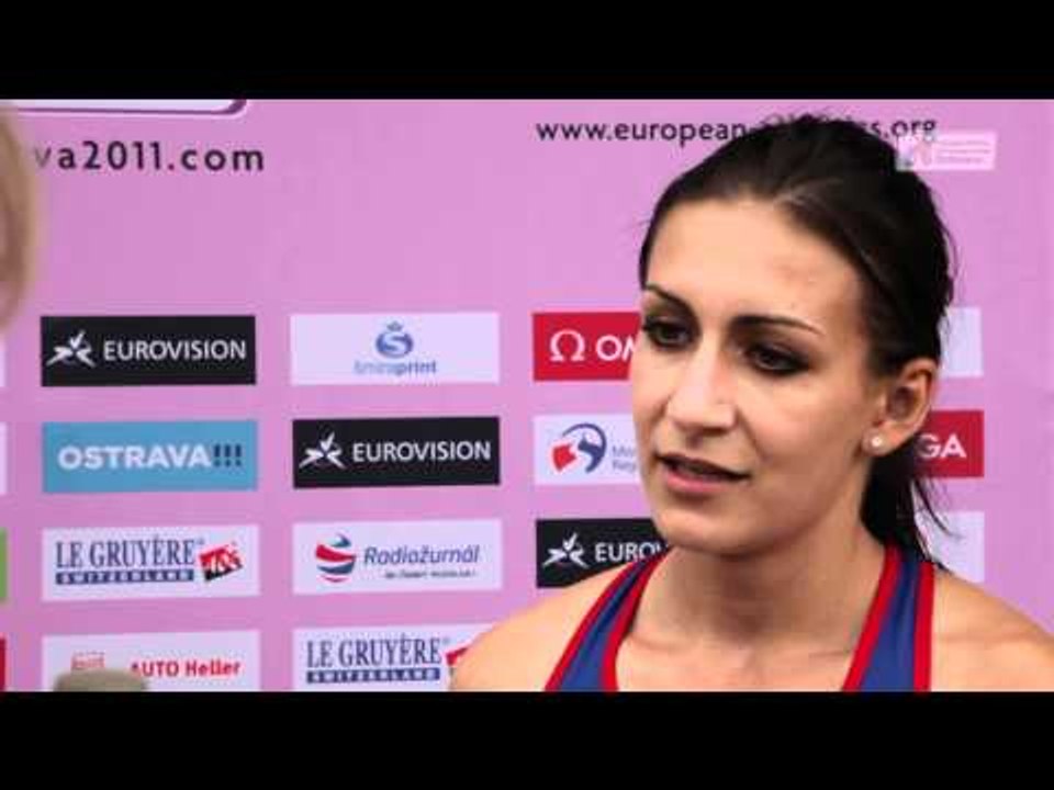 Andreea Ograzeanu (ROU), 100m Women - flash interview (ECH U23 Ostrava 2011)