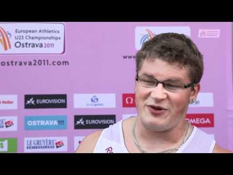 Pawel Fajdek (POL), Hammer Men - flash interview (ECH U23 Ostrava 2011)