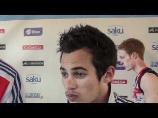 Emile Denecker & Kévin Menaldo (FRA) after winning gold & silver in pole vault