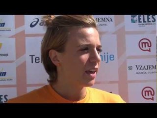 Ottavia Cestonaro (ITA) after winning the triple jump