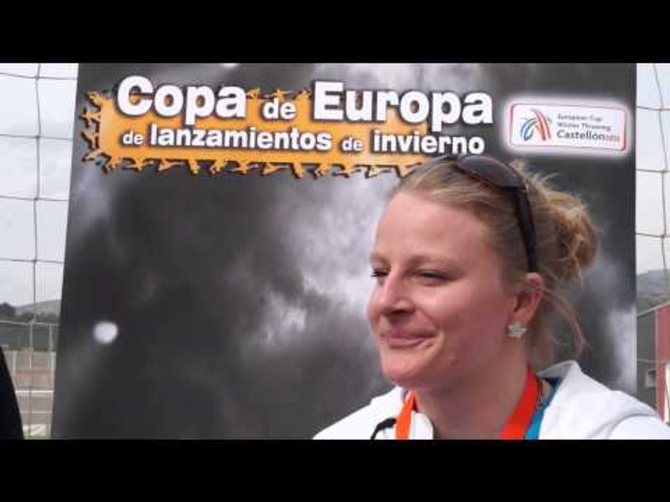 ALEXANDRA TAVERNIER (FRA) AFTER WINNING UNDER 23 HAMMER THROW