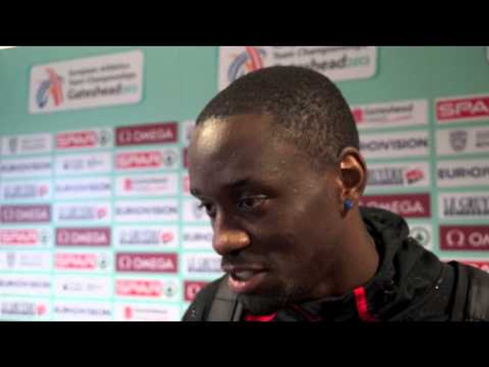 Teddy Tamgho (FRA) after second place in the triple jump at Gateshead 2013 ETCH
