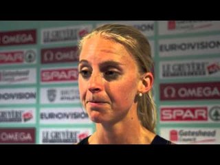 Hannah England (GBR) after the 1500m at Gateshead 2013