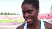 Lenora Guion Firmin (FRA) after winning the 400m and silver in the 200m, Tampere 2013