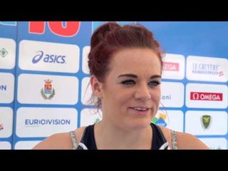 Sophie Papps (GBR) after Round 1 of the 100m, Rieti 2013