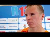 Jules de Bont (NED) after his National Junior Record in the 110m hurdles, Rieti 2013
