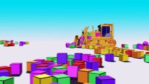 VIDS for KIDS in 3d (HD) Bulldozer at Work for Children with Cubes AApV