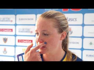 Sofi Flinck (SWE) after winning Javelin Throw, Rieti 2013
