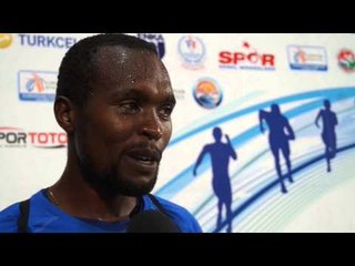 Liham Tanui Özbillen after winning the 1500m ECCC Mersin 2015