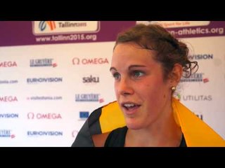 Louise Carton (BEL) after winning Silver in the 5000m