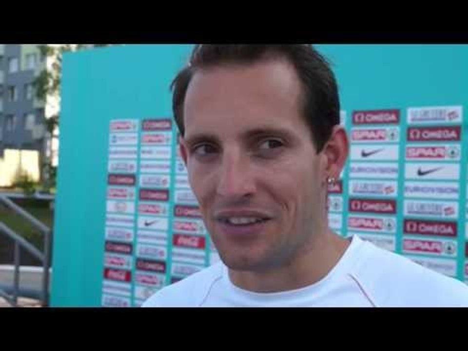Renaud Lavillenie (FRA) after winning the Pole Vault