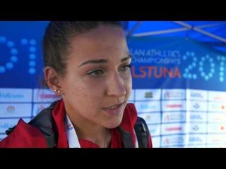 Kristina Malaya (RUS) after winning Silver in the Triple Jump